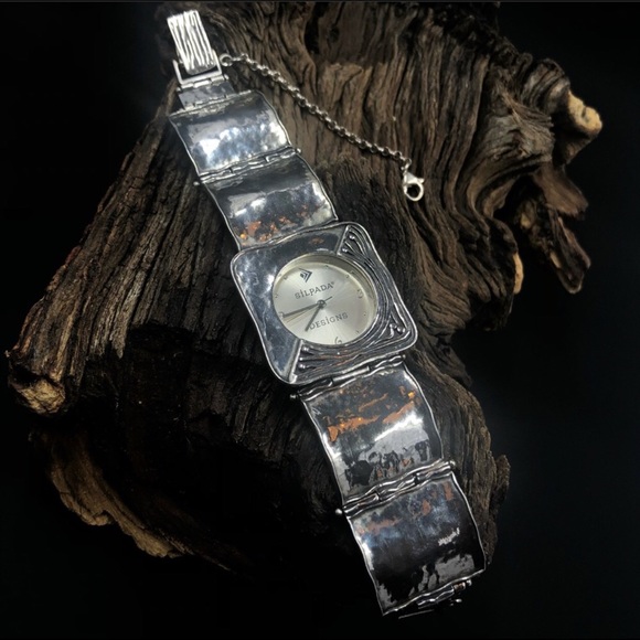 Retired Iconic SILPADA Hammered Square Link 925 Sterling Silver Watch main image 7